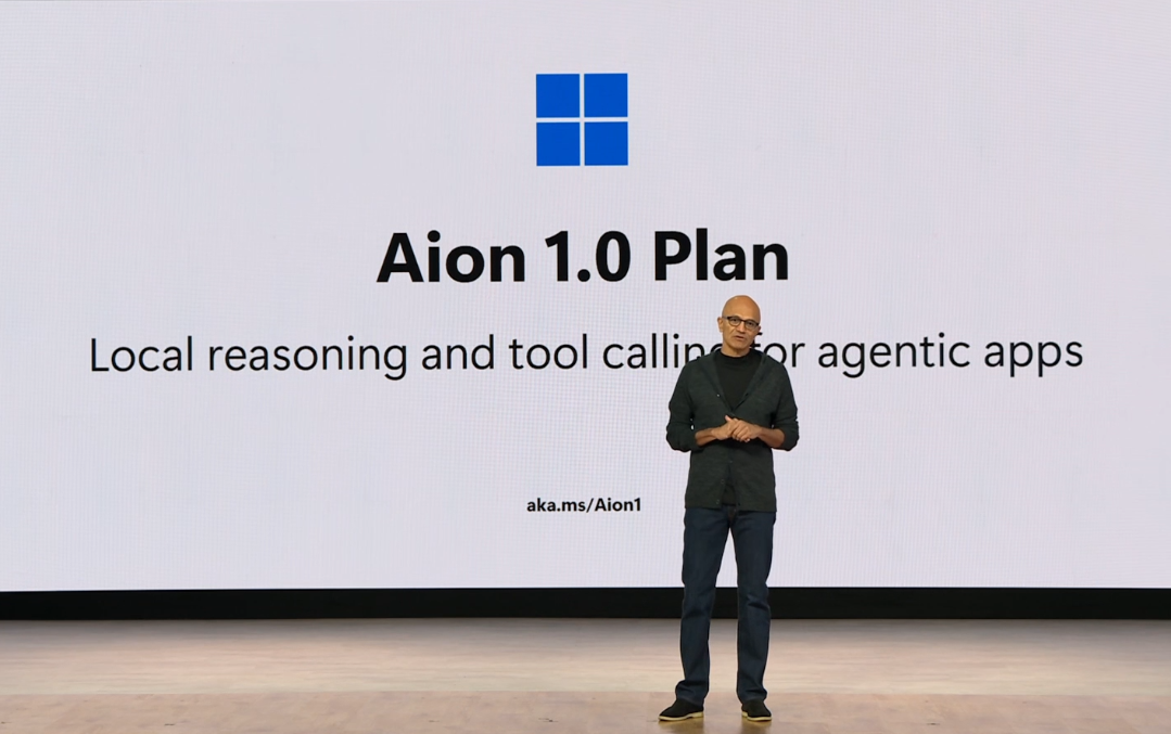 Satya Nadella announcing Aion 1.0 Plan at Microsoft Build 2026